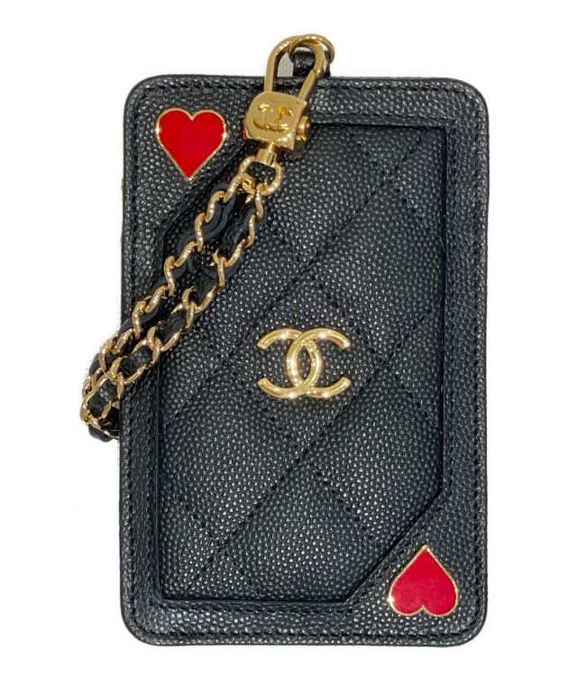 中古・古着通販】CHANEL (シャネル) ハートチャームマトラッセチェーンパスケース ブラック 未使用品｜ブランド・古着通販  トレファク公式【TREFAC FASHION】スマホサイト