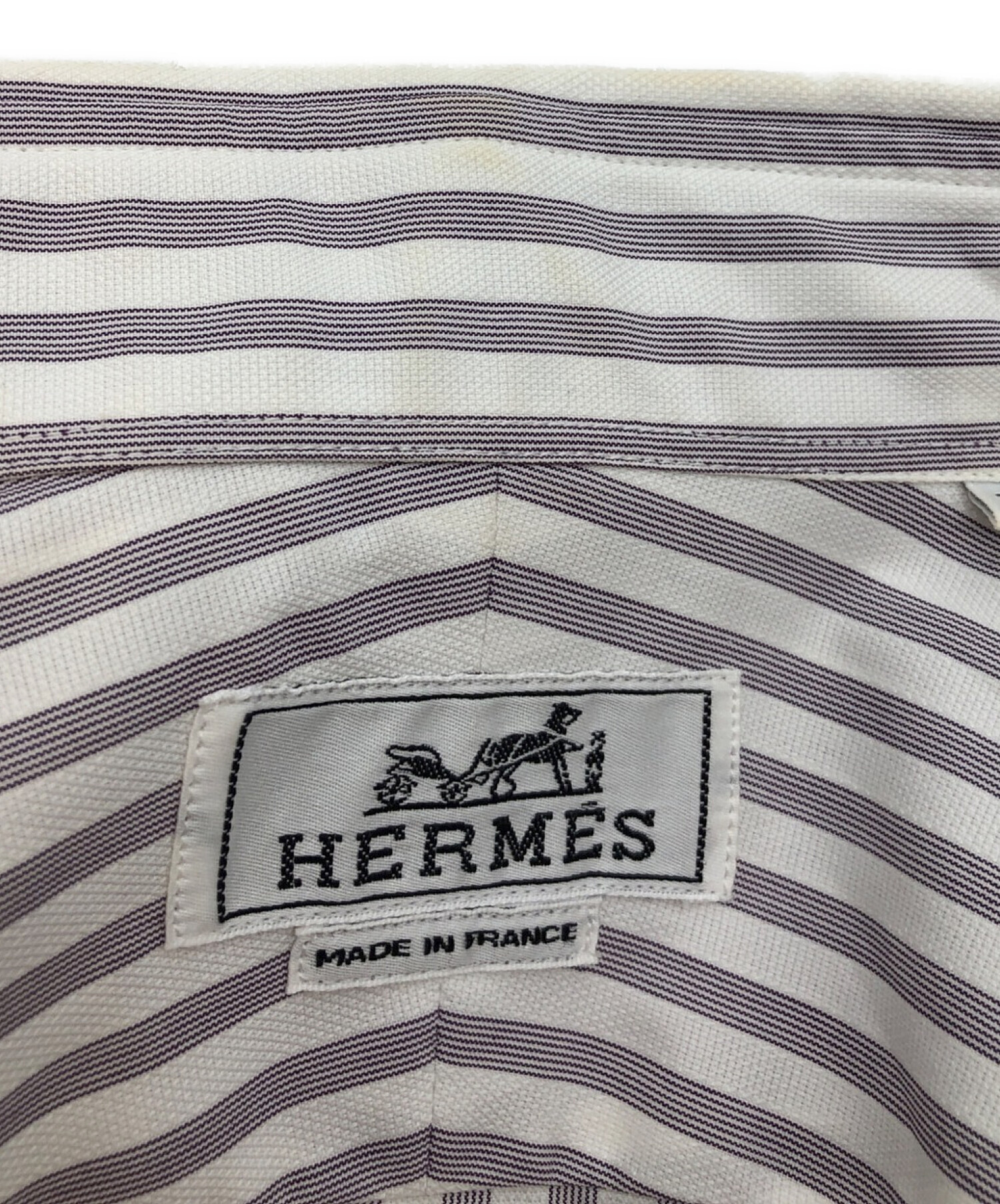 Needles【美品】HERMES セリエ ストライプ ドレスシャツ 40 エルメス 