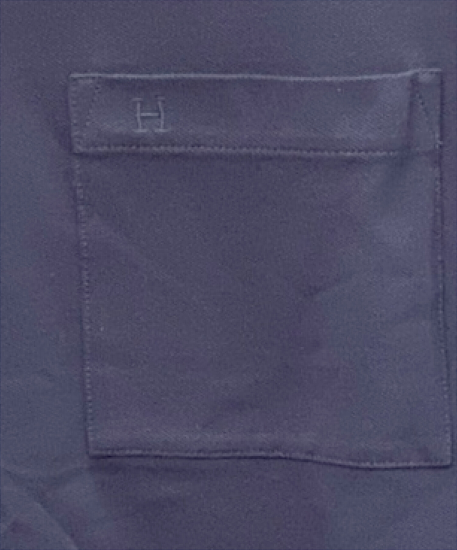 HERMES (エルメス) H刺繍ボタン ポロシャツ マリン/ネイビー サイズ:L 未使用品