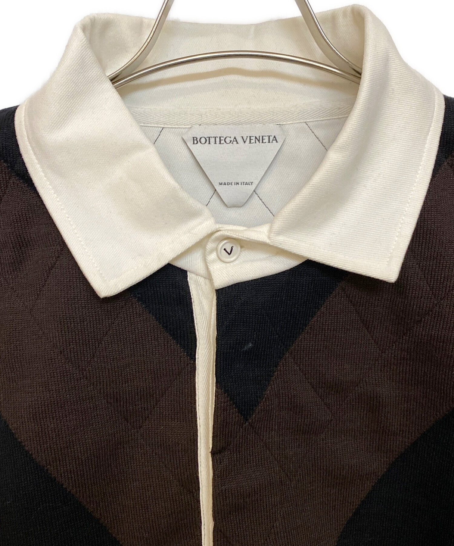 BOTTEGA VENETA (ボッテガベネタ) デザインステッチポロシャツ ブラック サイズ:L