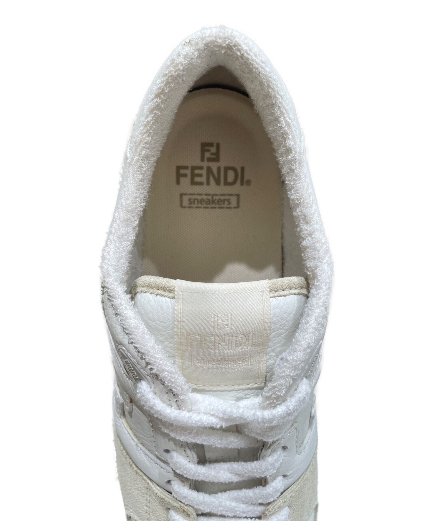 FENDI (フェンディ) マッチスエードスニーカー アイボリー サイズ:8