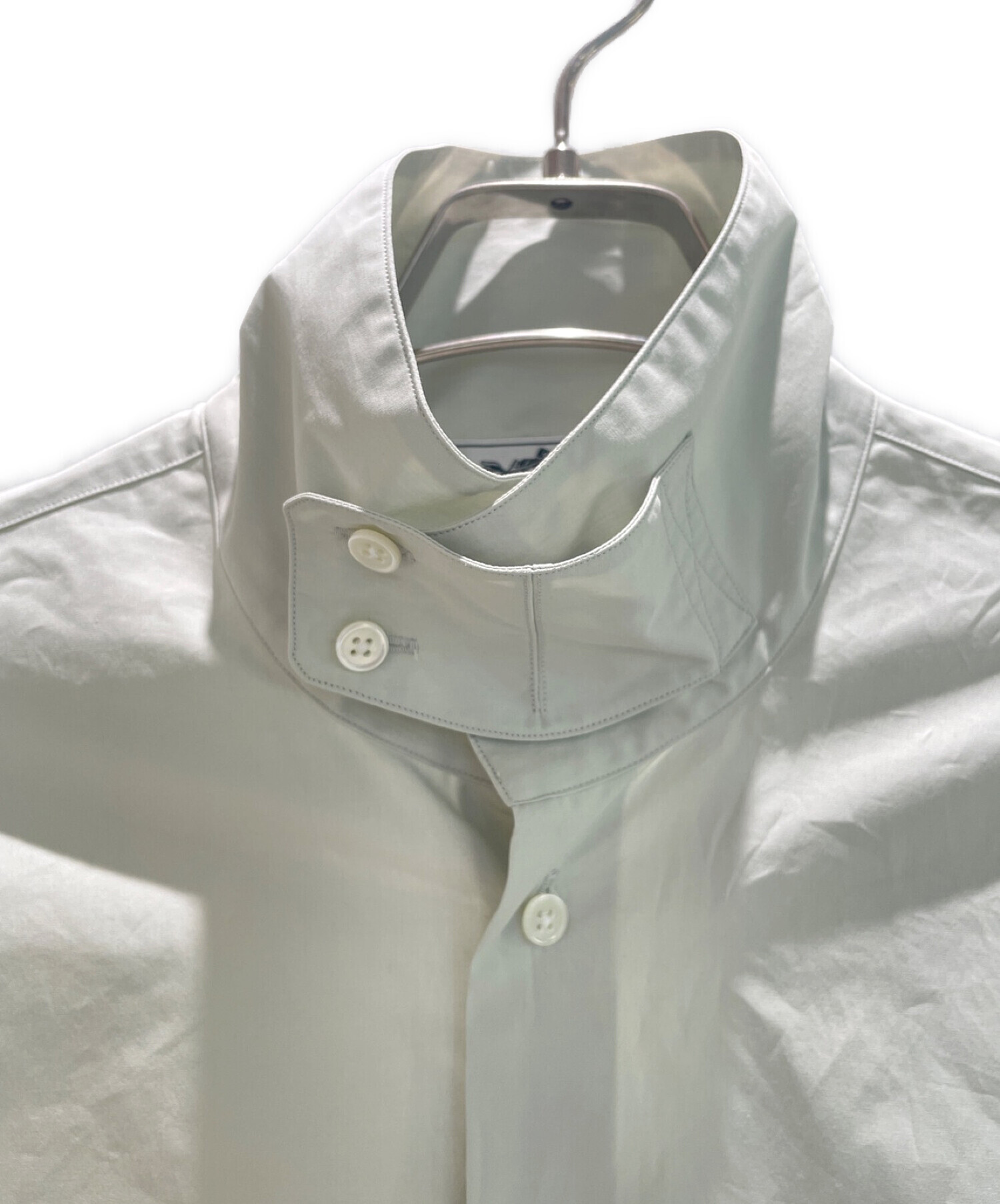 HERMES (エルメス) ミリタリーフラップカフスシャツ ライトグレー サイズ:15/38 未使用品