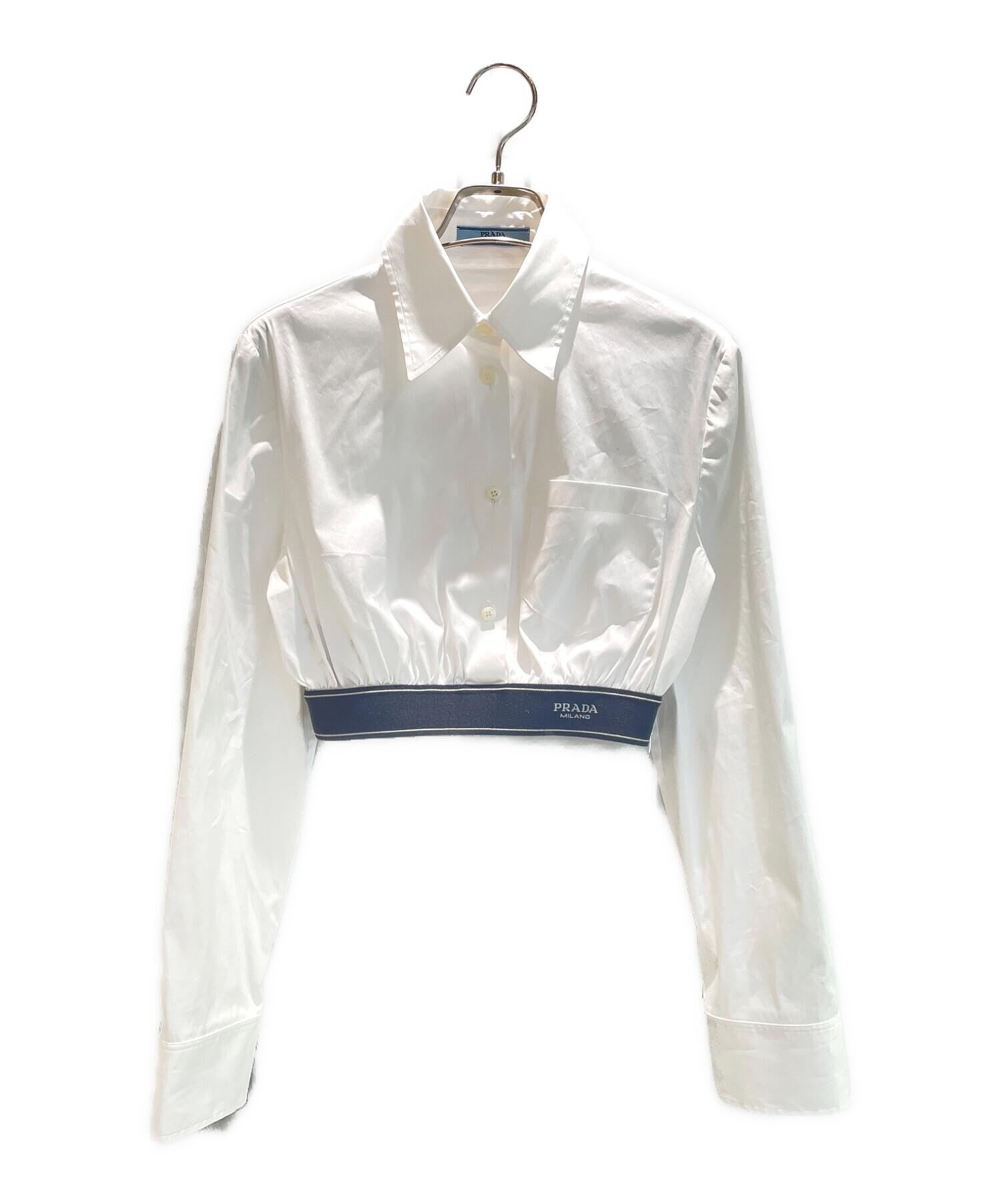 PRADA (プラダ) ポプリンストレッチシャツ ホワイト サイズ:38