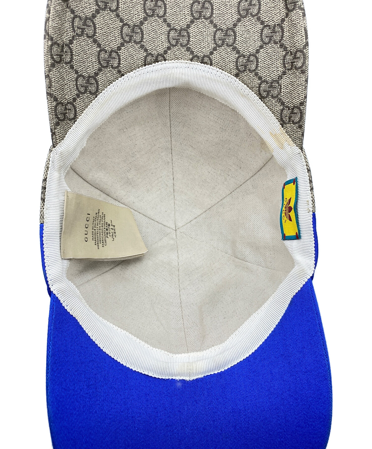 GUCCI (グッチ) adidas (アディダス) Double Sided Baseball Hat ブルー×ブラウン