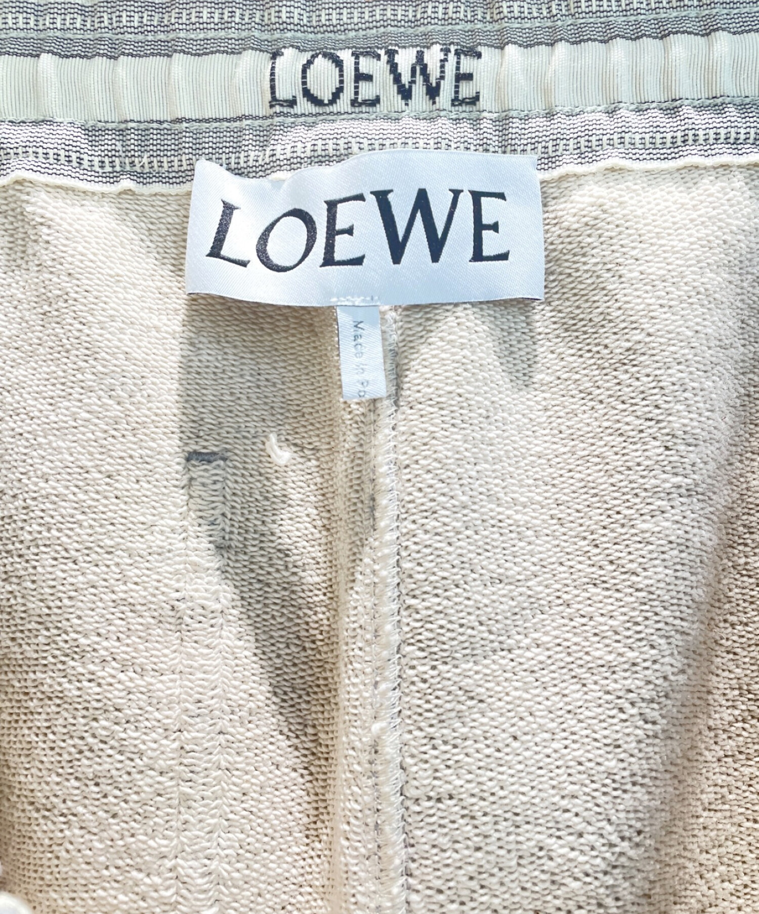 LOEWE (ロエベ) アナグラム刺繍レギュラーフィットスウェットパンツ ライトグレー サイズ:M