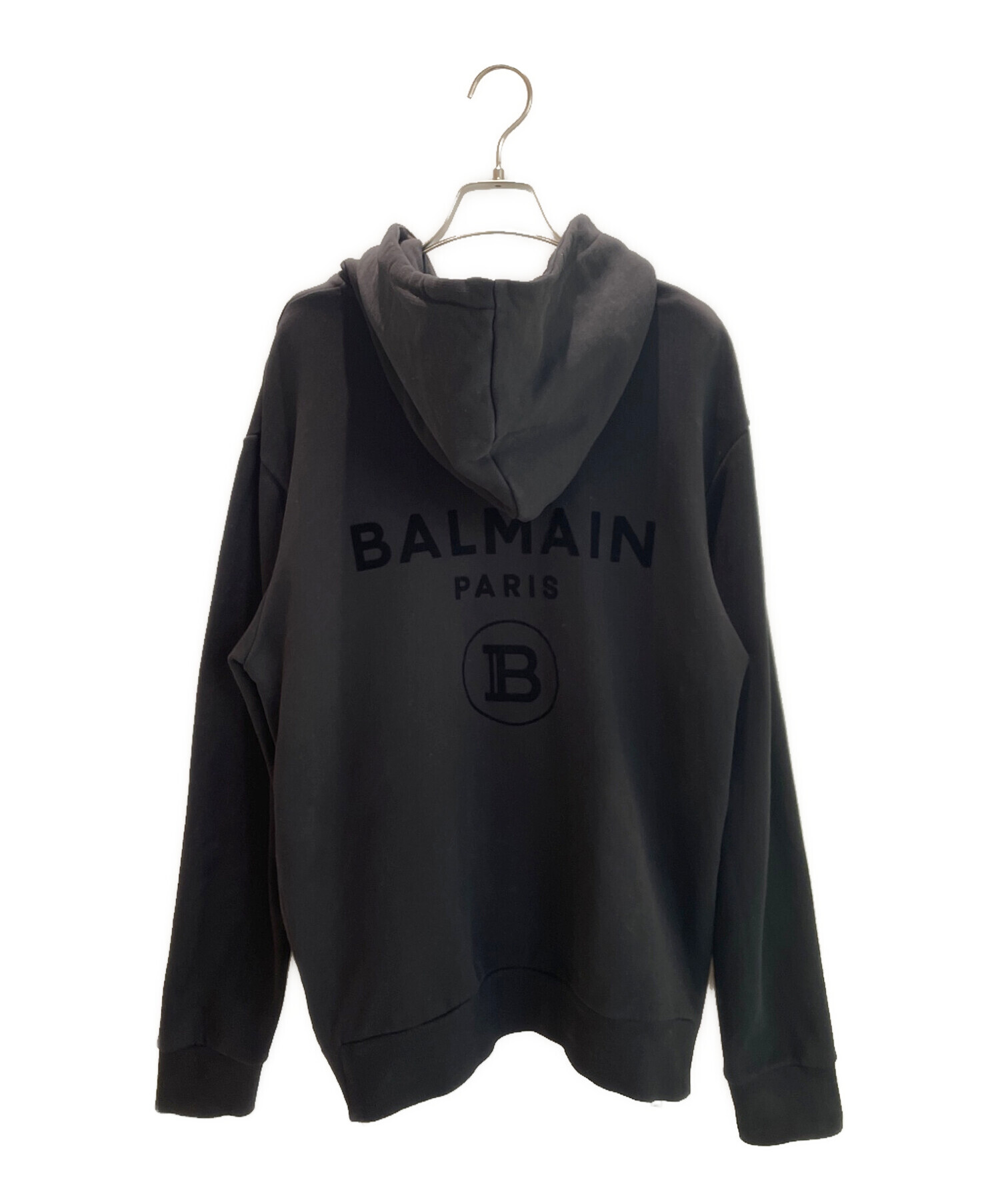 BALMAIN (バルマン) バックロゴジップアップフーディー ブラック サイズ:L