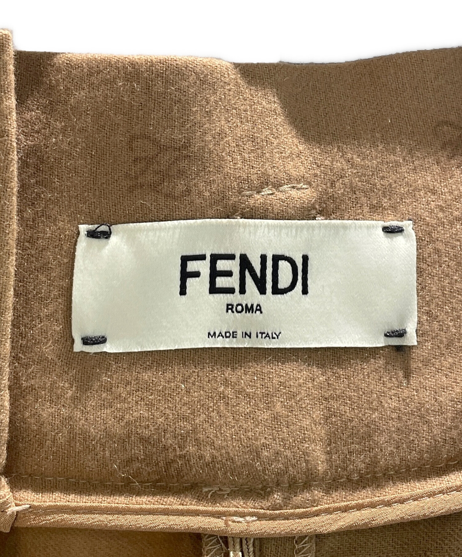 FENDI (フェンディ) カリグラフィー ズッカ ウールパンツ ベージュ サイズ:38