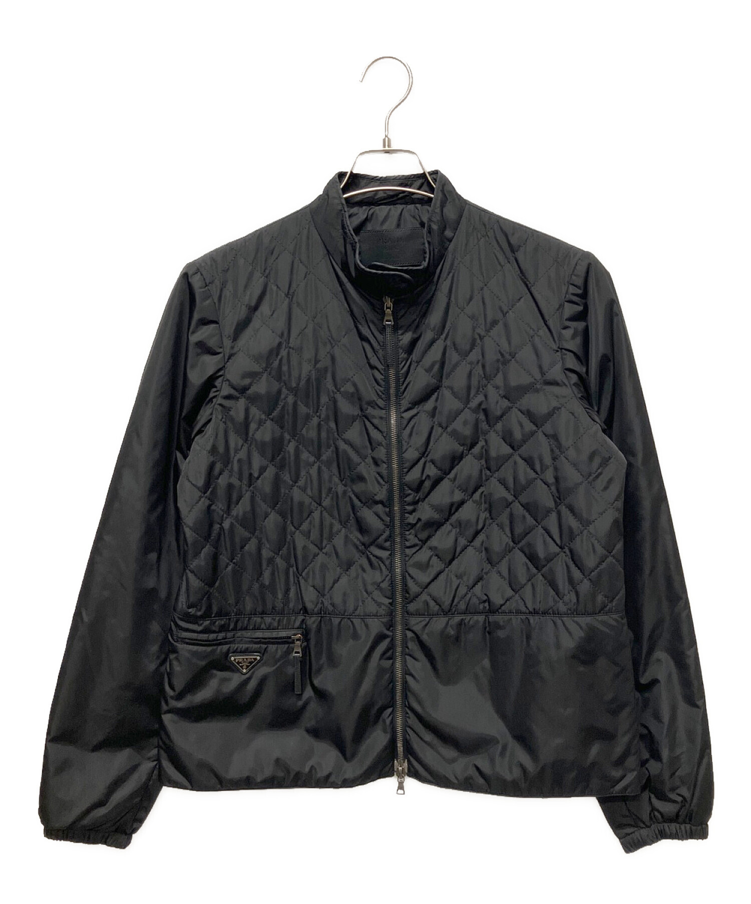 PRADA (プラダ) 三角プレートキルティングジャケット ブラック サイズ:44