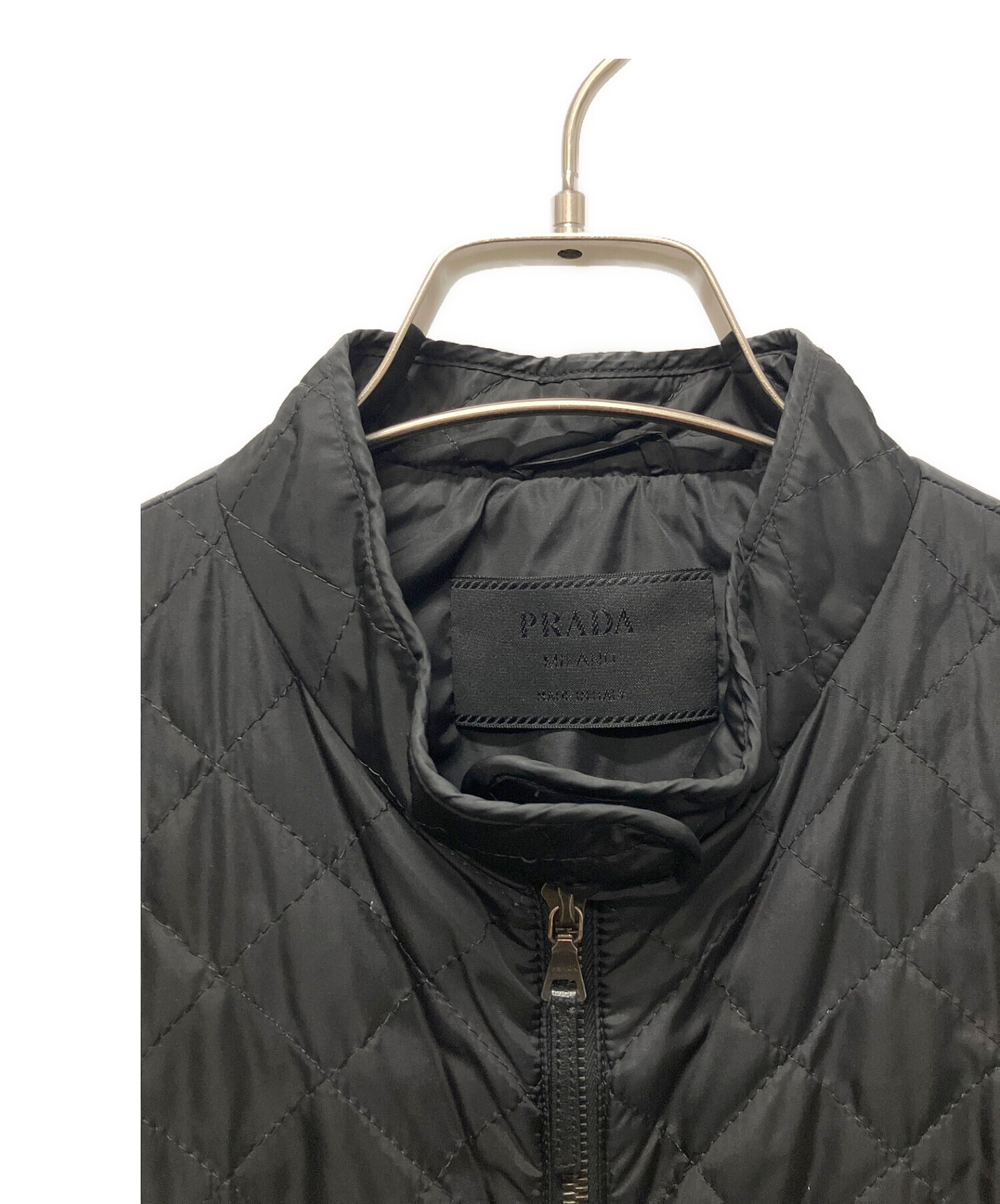 PRADA (プラダ) 三角プレートキルティングジャケット ブラック サイズ:44