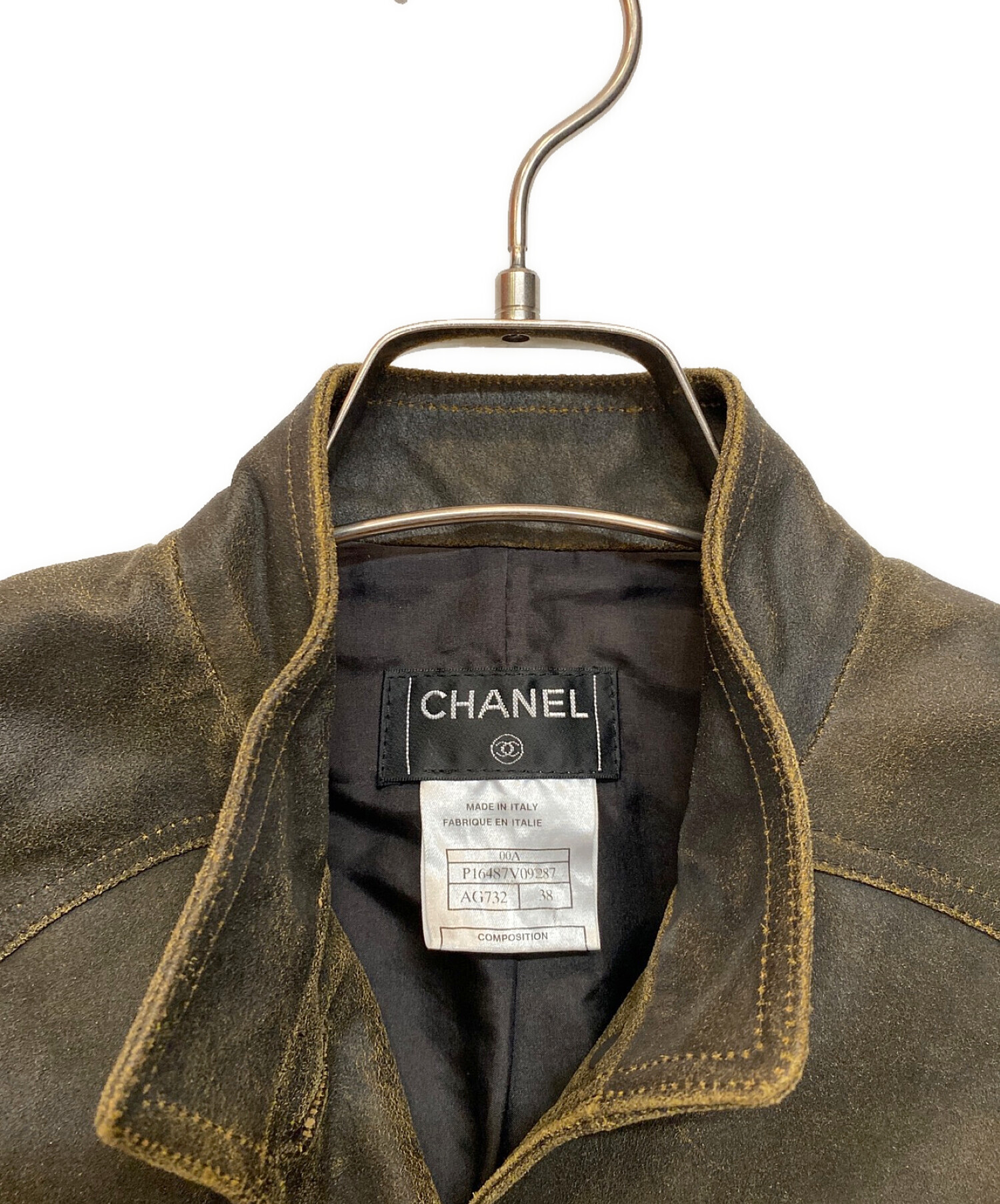 CHANEL (シャネル) レザーヴィンテージベスト ブラウン サイズ:38