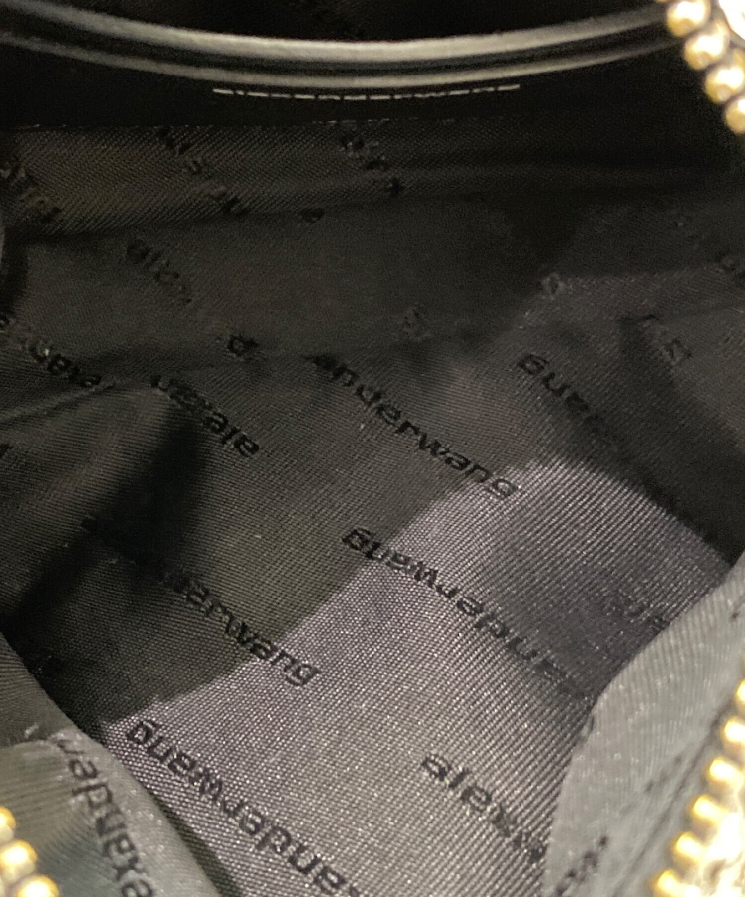 ALEXANDER WANG (アレキサンダーワン) ラインストーン メッシュ ポーチ ブラック