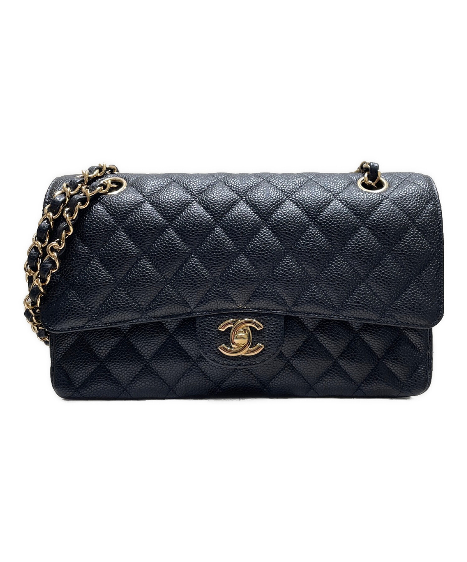 中古・古着通販】CHANEL (シャネル) マトラッセ25 ブラック×ゴールド