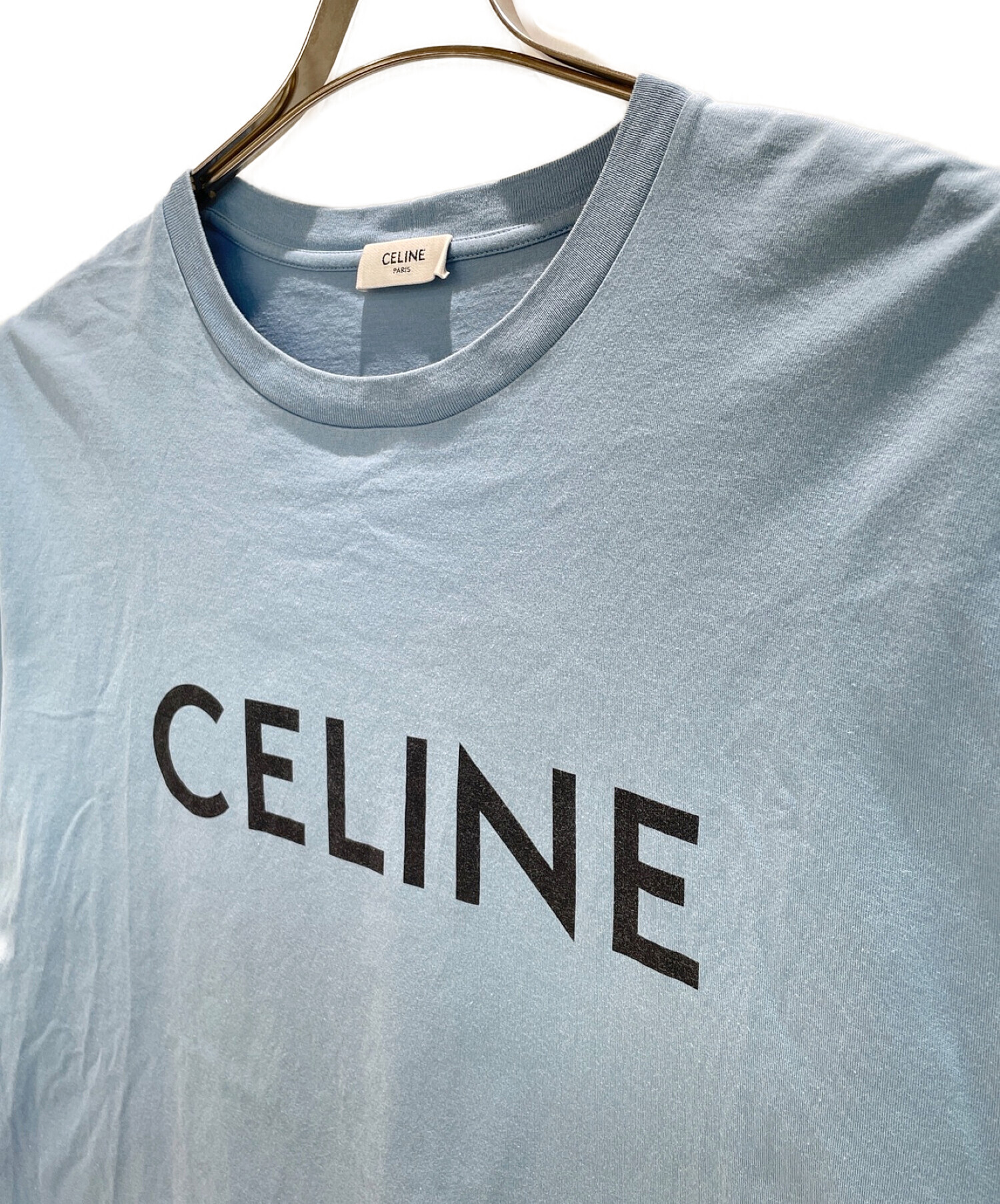 中古・古着通販】CELINE (セリーヌ) CELINE ロゴ カットソー スカイ