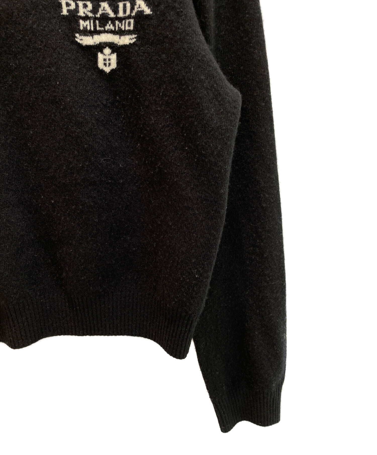 PRADA (プラダ) カシミアxウール セーター ブラック サイズ:36