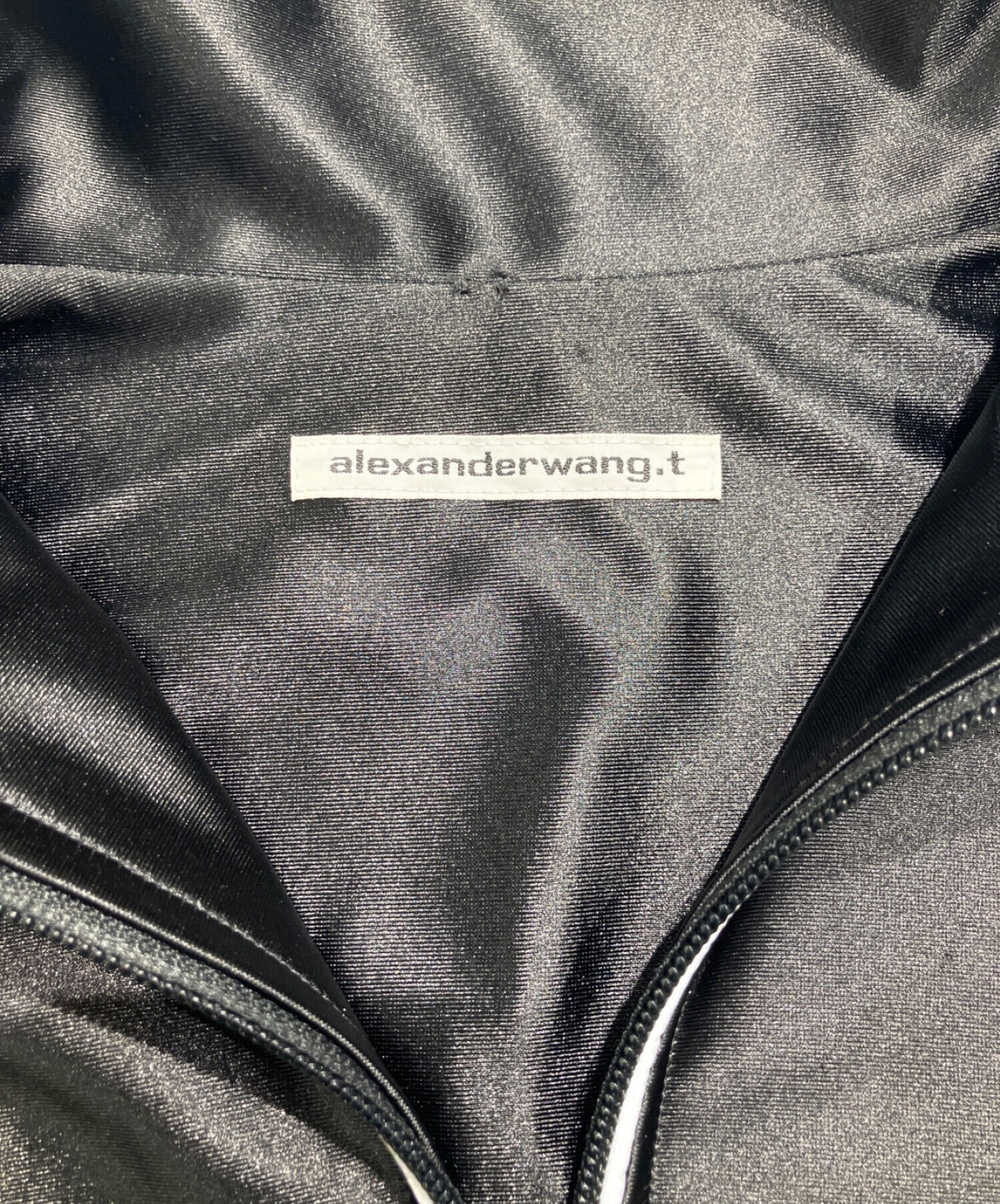 ALEXANDER WANG (アレキサンダーワン) ロゴエンボス クロップド ジャケット ブラック サイズ:XS