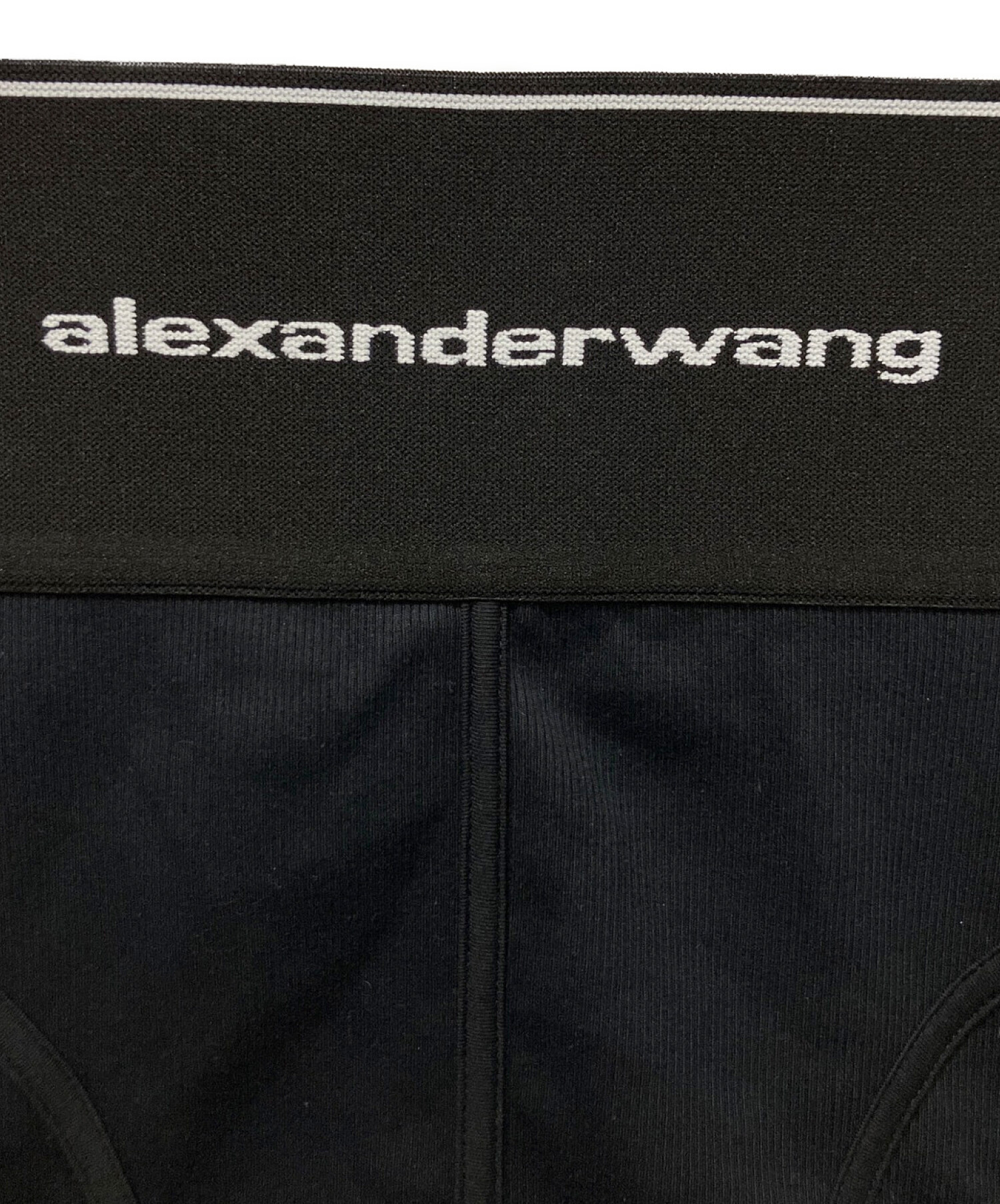 ALEXANDER WANG (アレキサンダーワン) ウエストロゴニットタイトスカート ブラック サイズ:XS