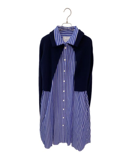 中古・古着通販】sacai (サカイ) Cotton Poplin Wool Knit Dress ブルー×ホワイト サイズ:3｜ブランド・古着通販  トレファク公式【TREFAC FASHION】スマホサイト