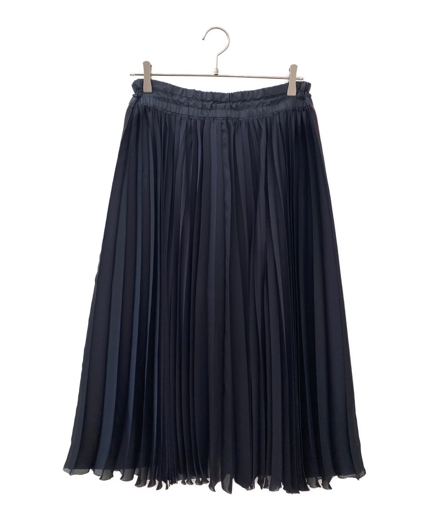 sacai (サカイ) テクニカルジャージープリーツスカート ネイビー サイズ:2