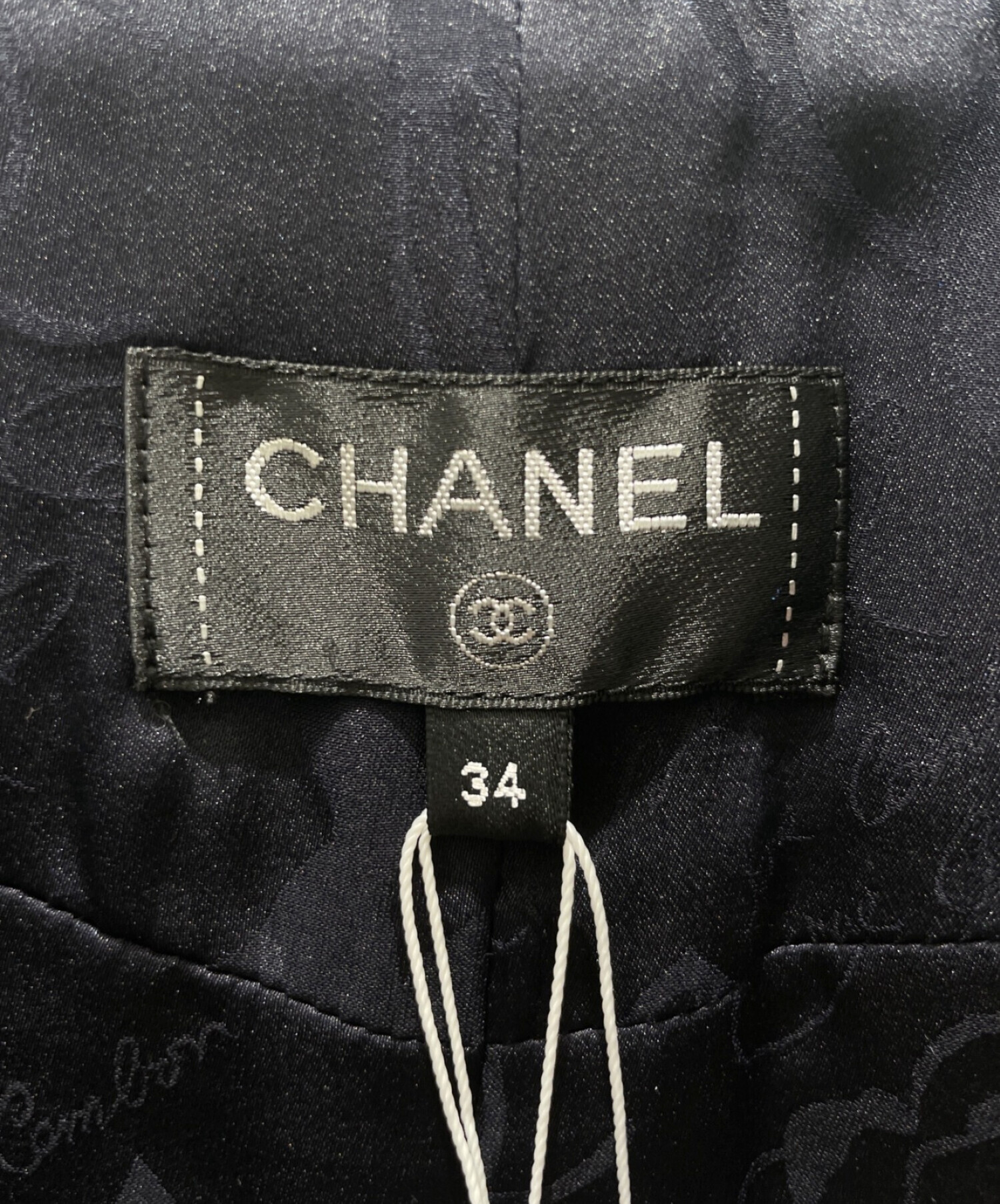 CHANEL (シャネル) ウールタイトスカート ネイビー サイズ:34 未使用品