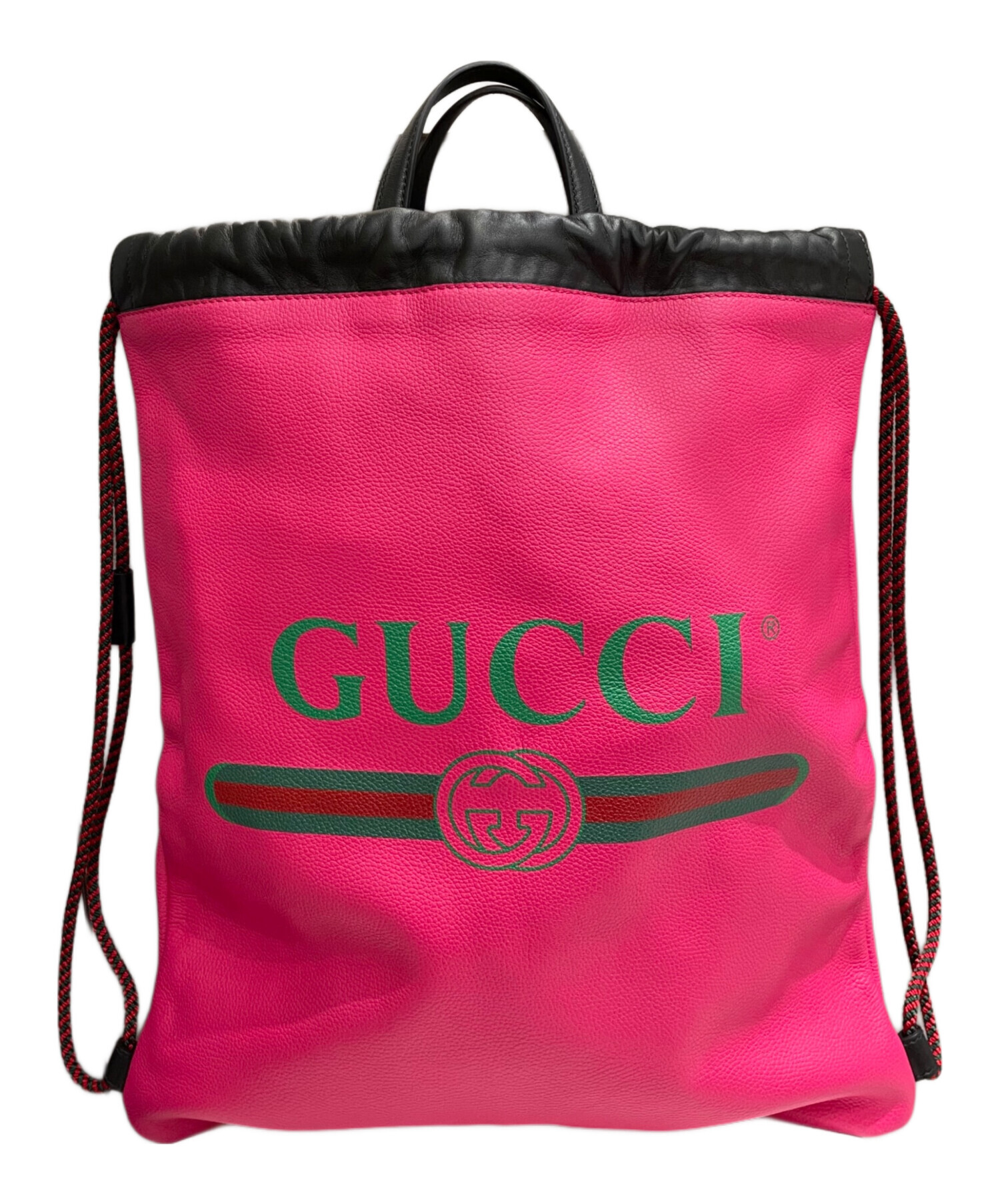 中古・古着通販】GUCCI (グッチ) レザーナップサック ショッキングピンク サイズ:‐｜ブランド・古着通販 トレファク公式【TREFAC  FASHION】スマホサイト