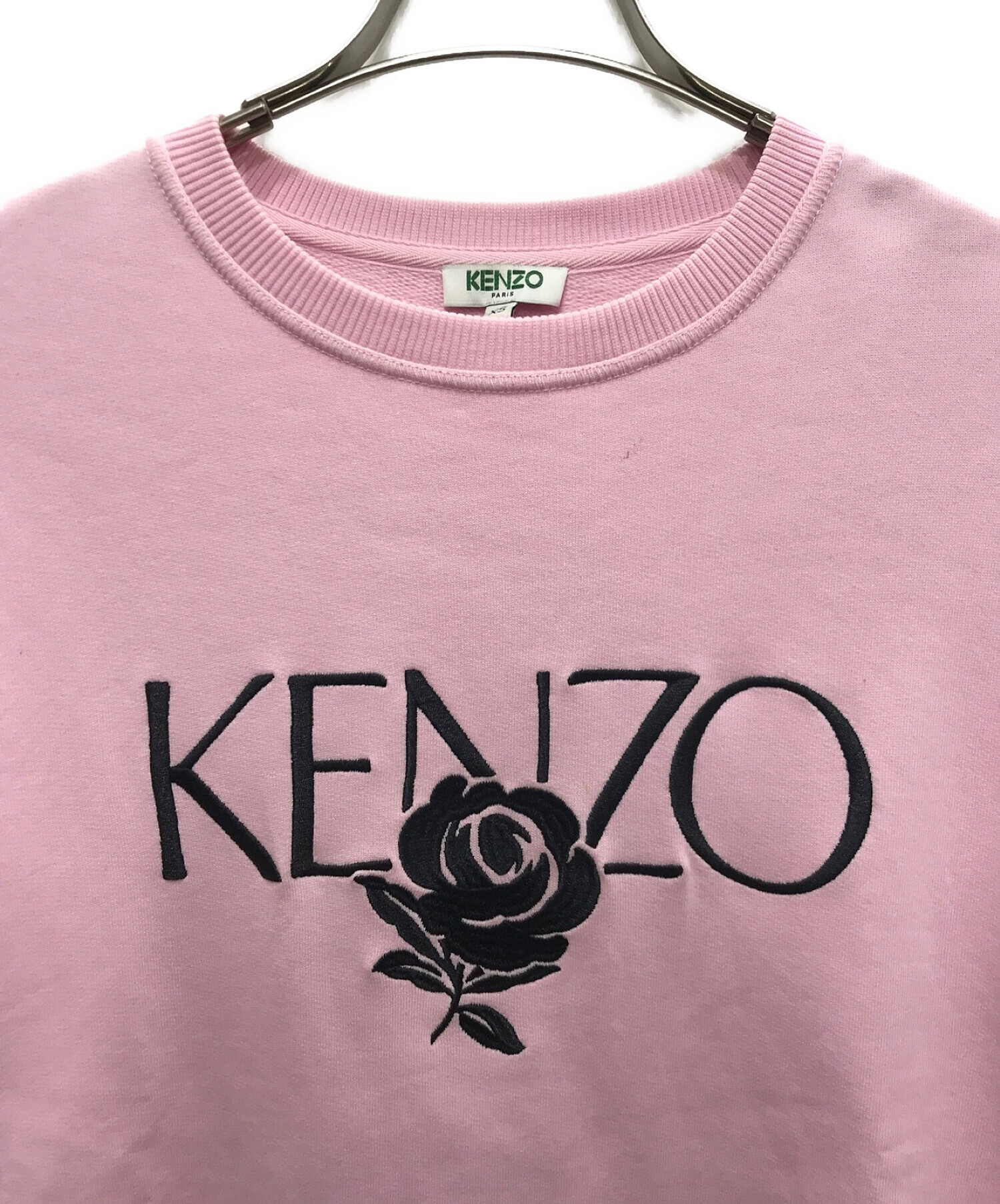 中古・古着通販】KENZO (ケンゾー) ローズ刺繍スウェット ピンク