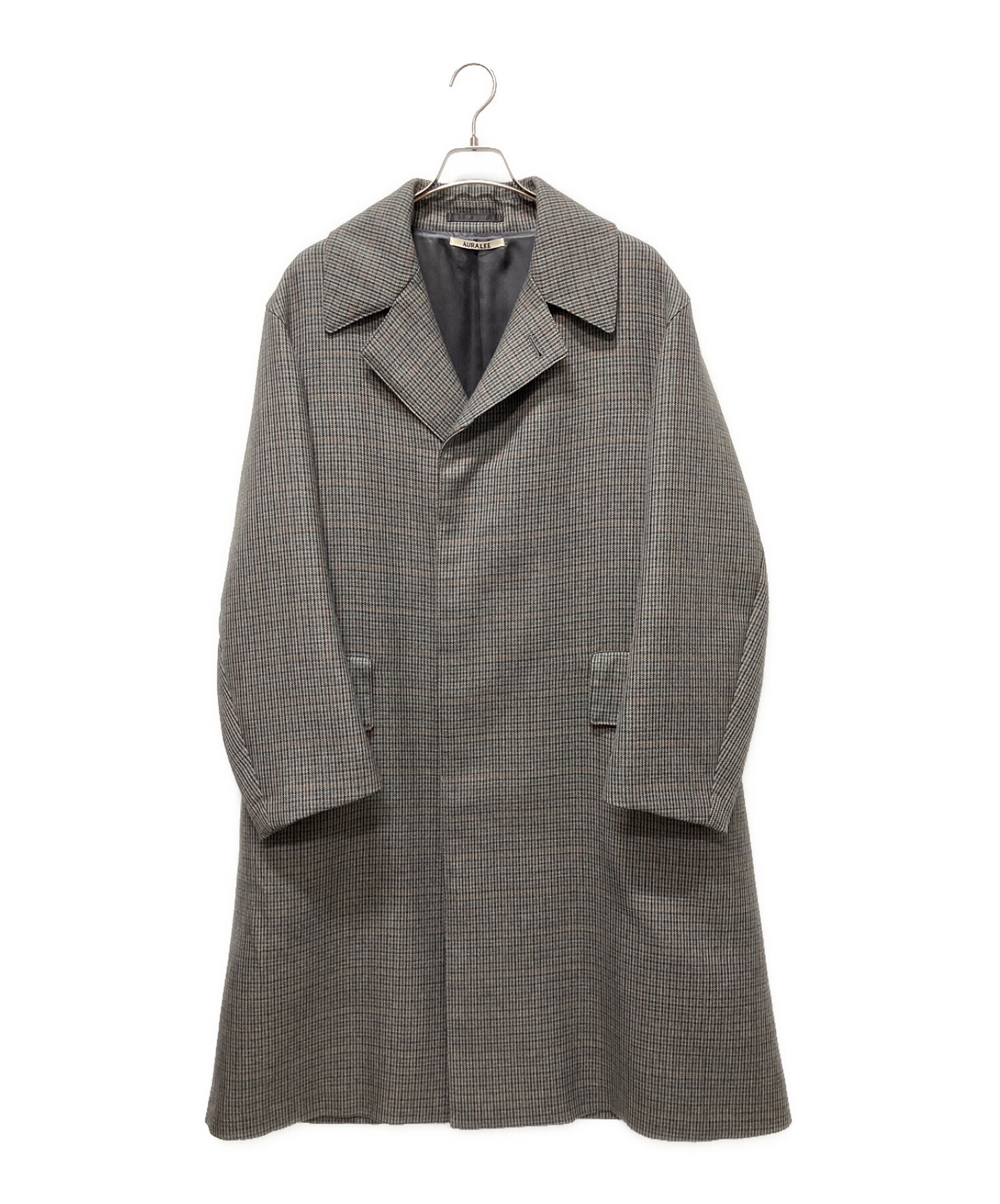 AURALEE DOUBLE FACE CHECK LONG COAT - ステンカラーコート