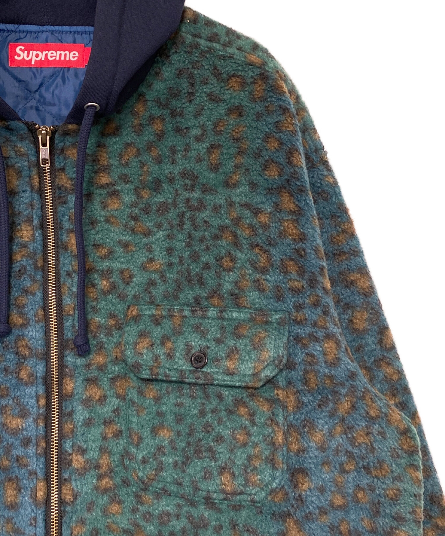 SUPREME (シュプリーム) Fleece Zip Up Hooded Shirt グリーン サイズ:L