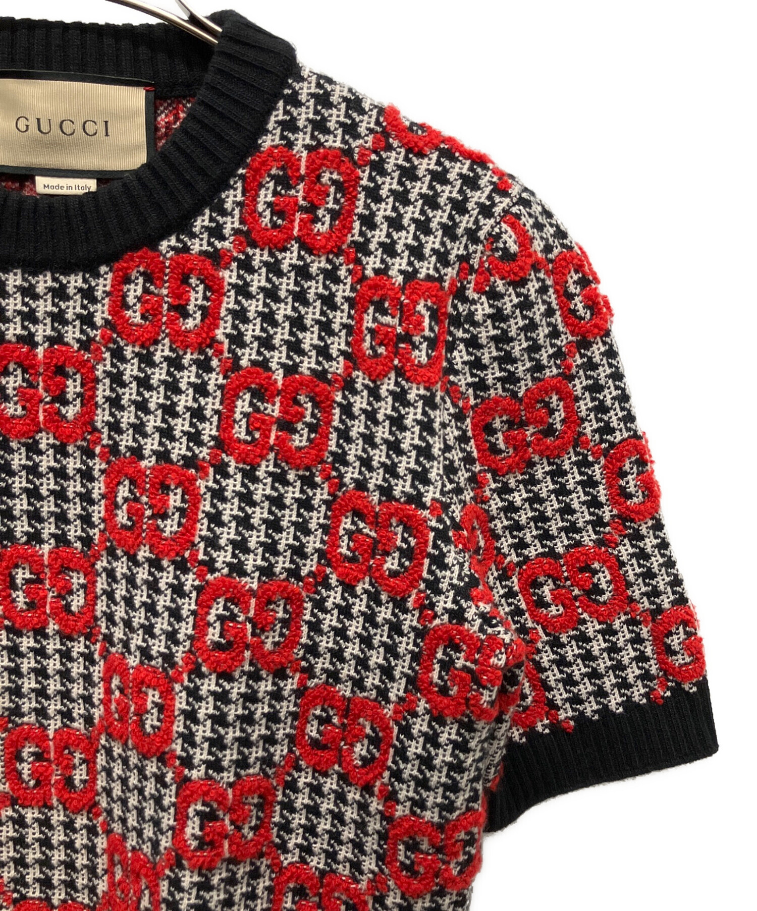 中古・古着通販】GUCCI (グッチ) GGジャガード半袖ウールニット レッド サイズ:S｜ブランド・古着通販 トレファク公式【TREFAC  FASHION】スマホサイト